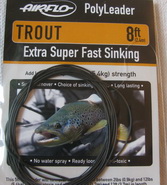 8 ft (2.4 m) polyleader trout  12 ld (5.4 kg)  extra super fast sinking Airflo